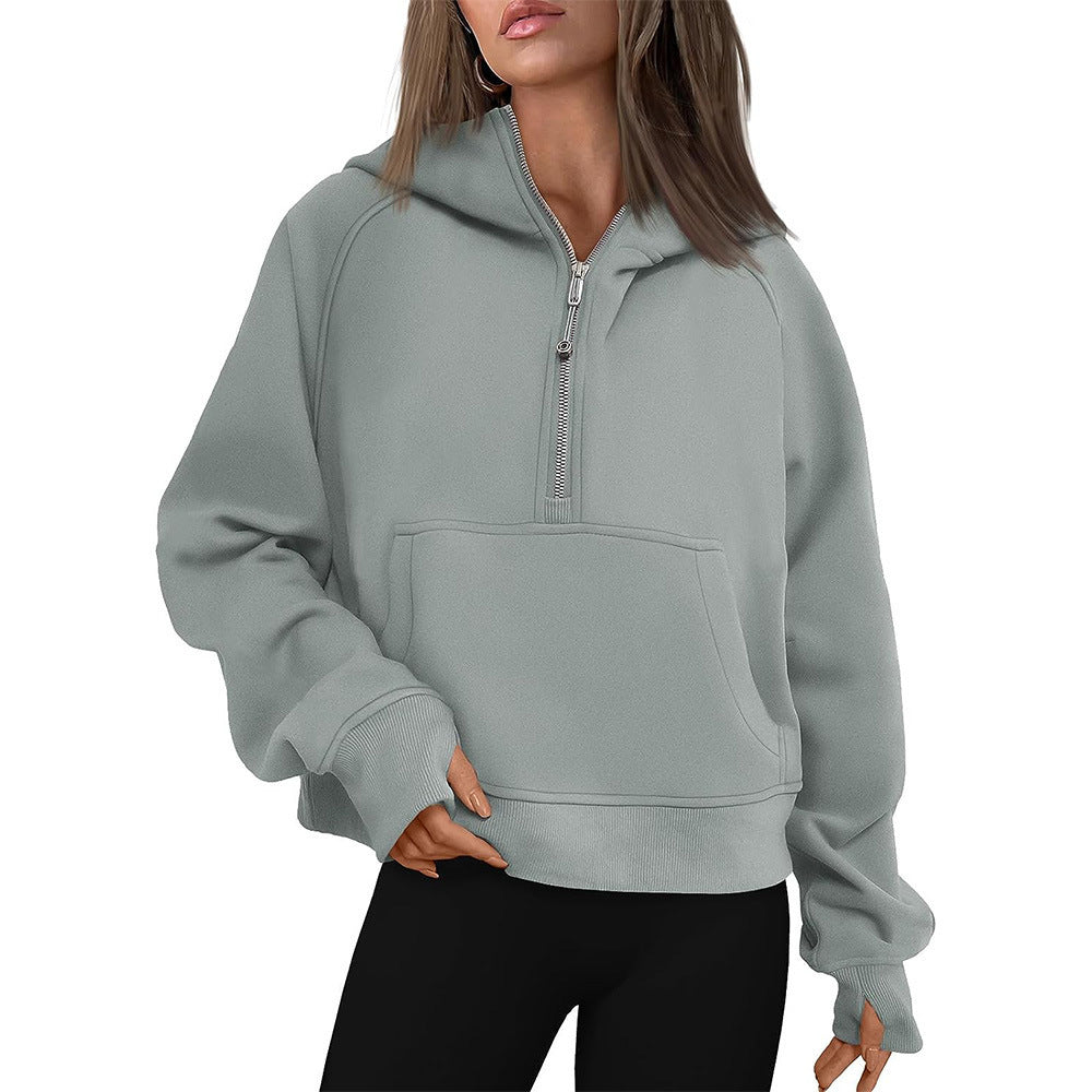 Women’s Hooded Zipper Sweater – Warm Winter Wear