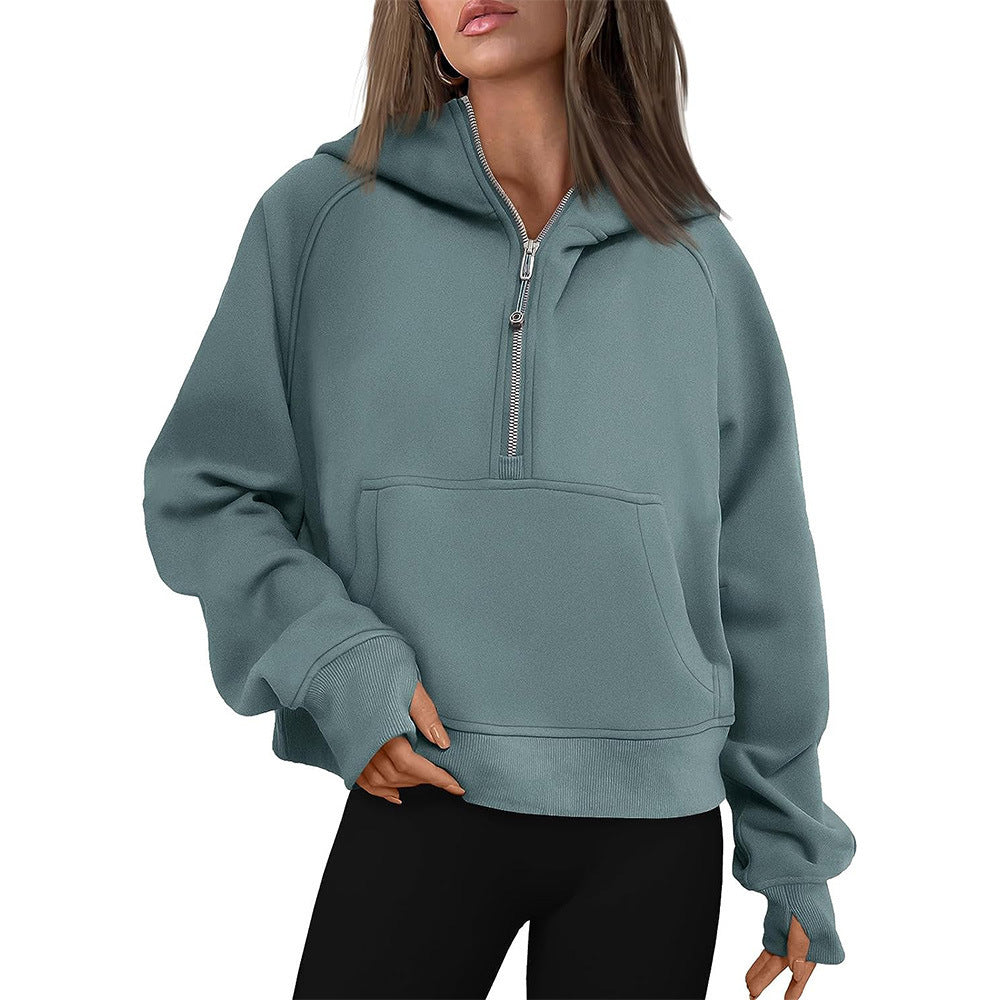 Women’s Hooded Zipper Sweater – Warm Winter Wear