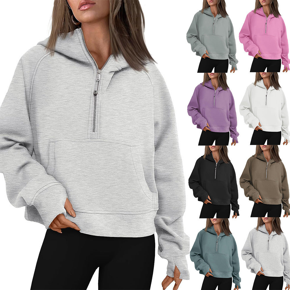 Women’s Hooded Zipper Sweater – Warm Winter Wear