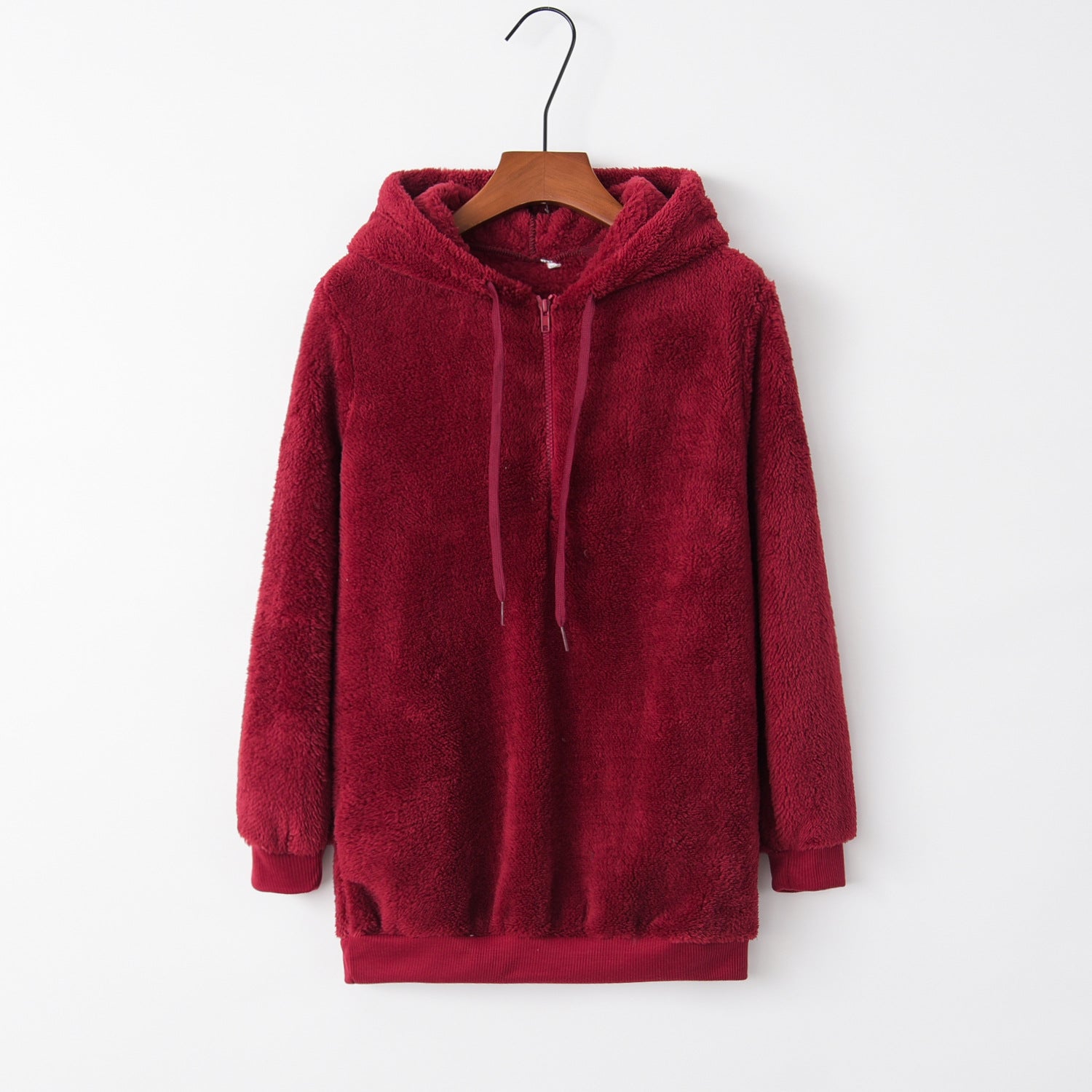 Women’s Hooded Sweater Coat – Solid Color Style