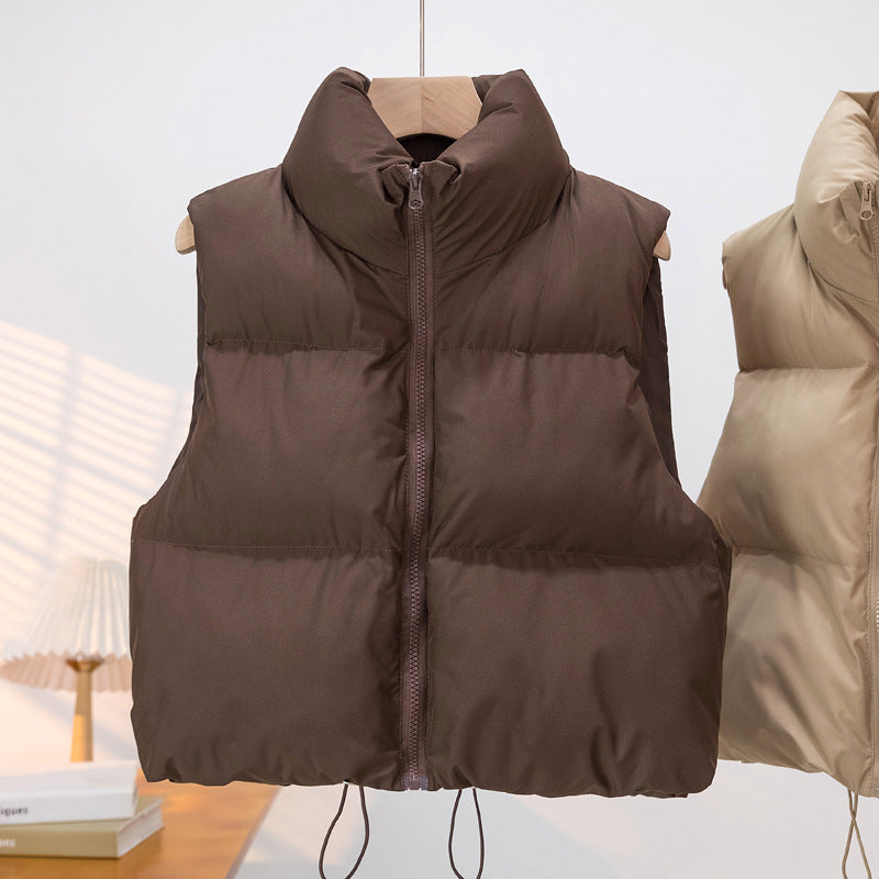 Women’s Down Cotton Vest – Warm Stand Collar