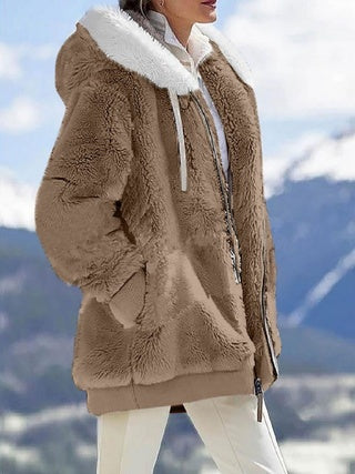 Women’s Plush Hooded Jacket – Fall & Winter Warmwear
