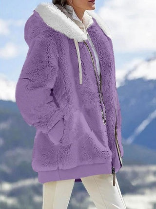 Women’s Plush Hooded Jacket – Fall & Winter Warmwear