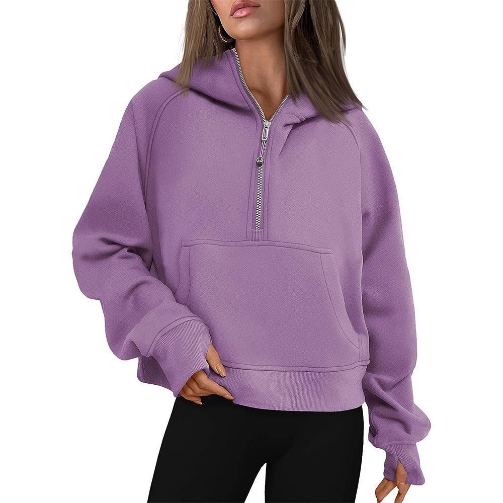 Women’s Hooded Zipper Sweater – Warm Winter Wear