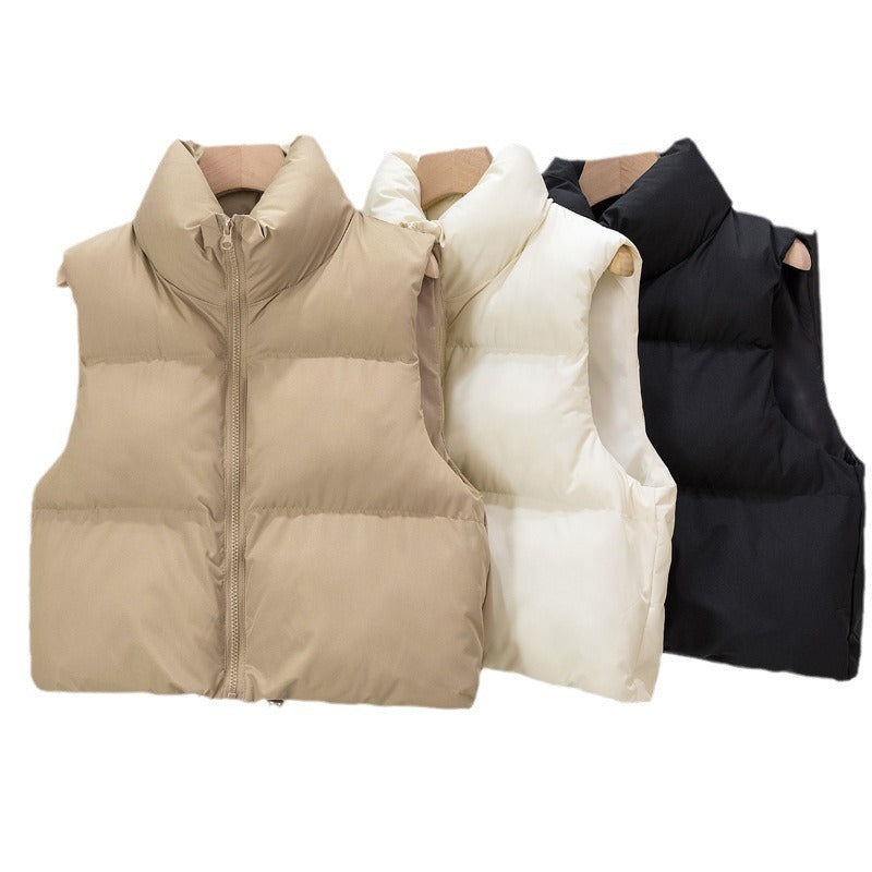 Women’s Down Cotton Vest – Warm Stand Collar