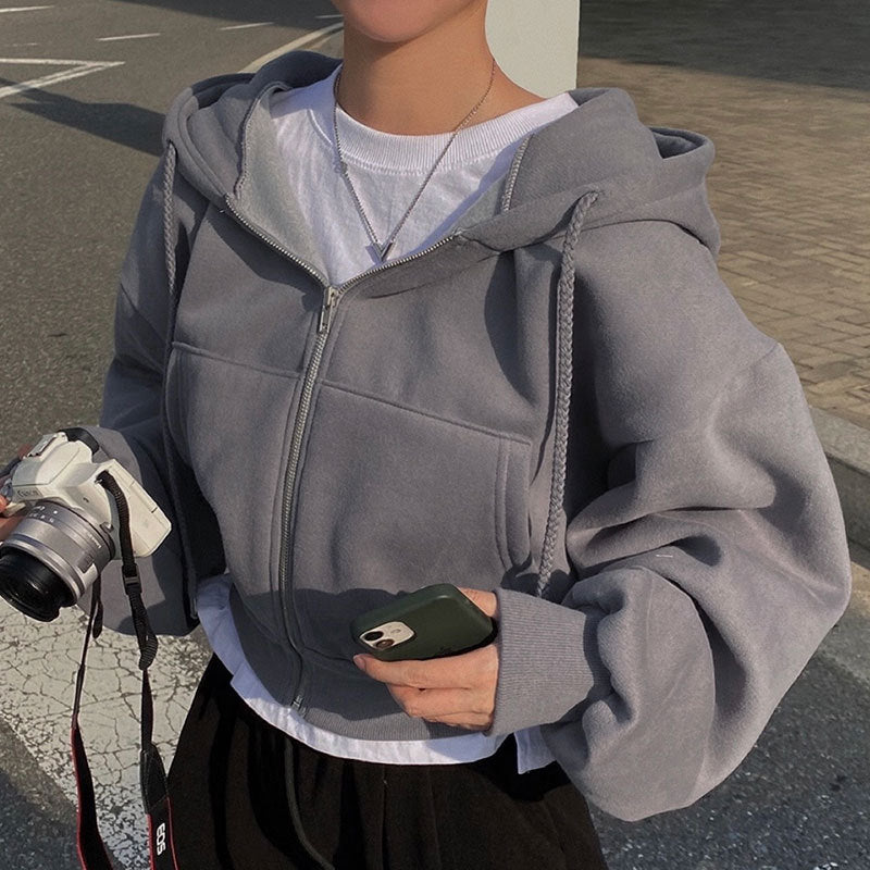 Women’s Drawstring Hoodie Coat – Simple & Stylish