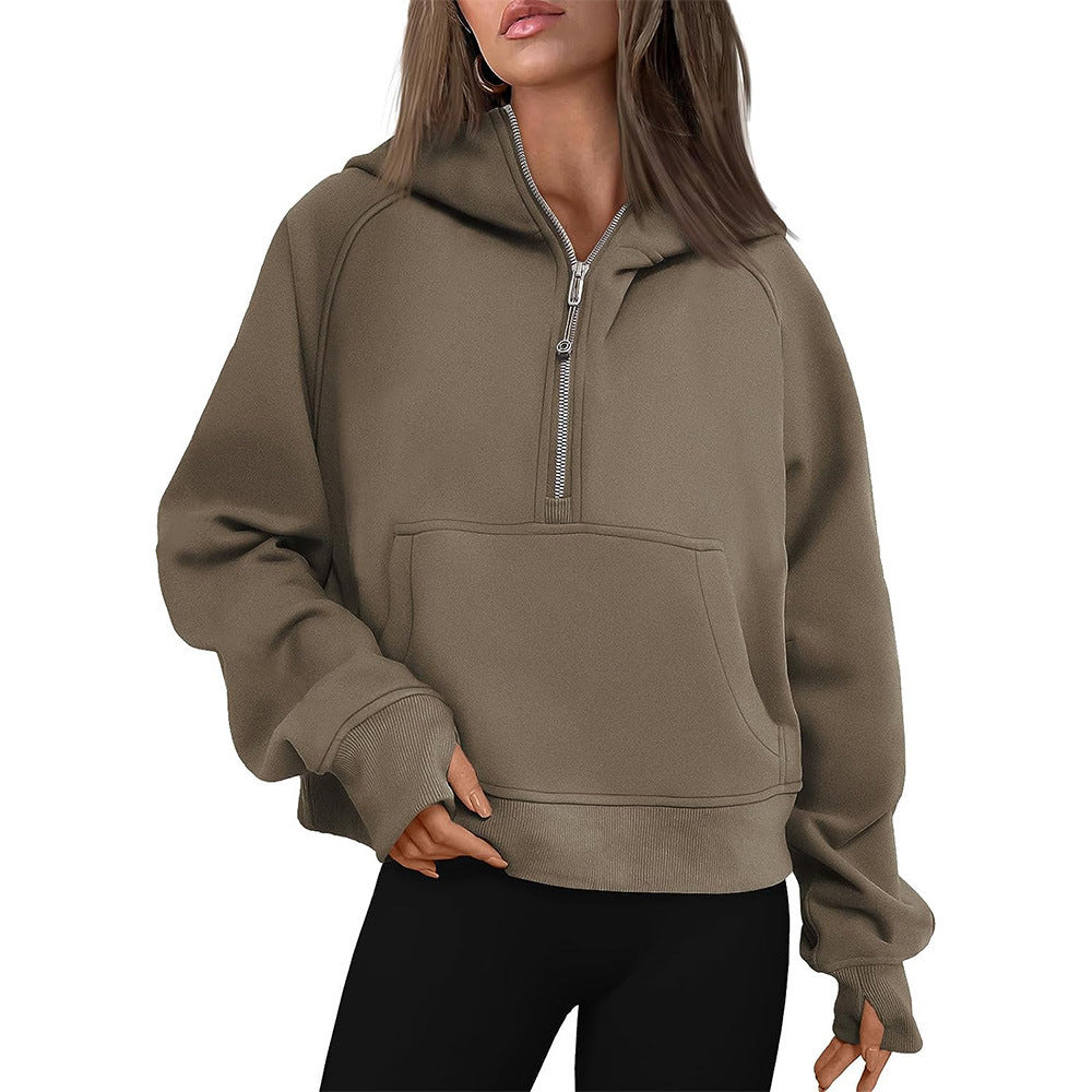 Women’s Hooded Zipper Sweater – Warm Winter Wear