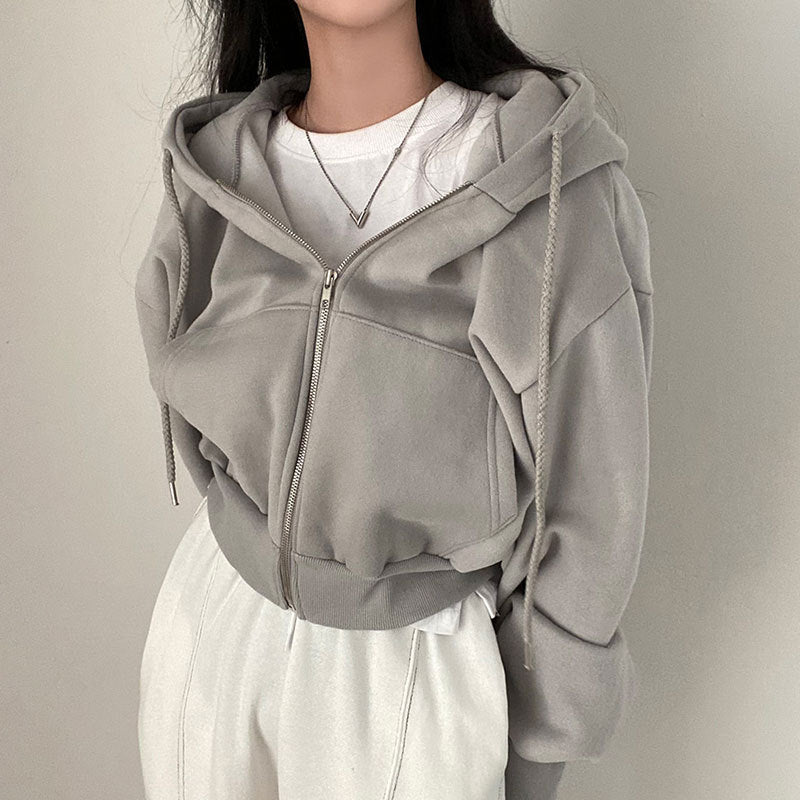 Women’s Drawstring Hoodie Coat – Simple & Stylish