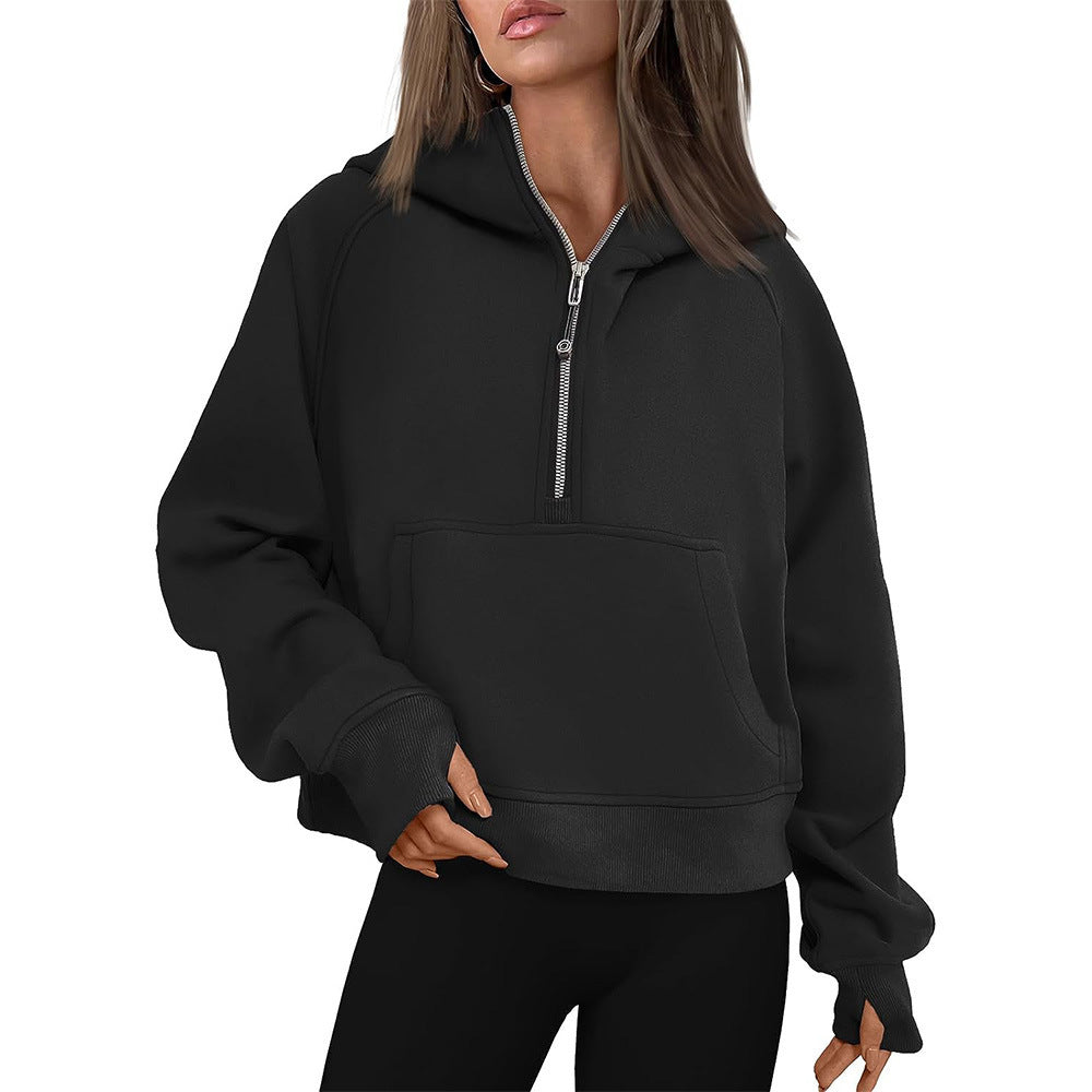 Women’s Hooded Zipper Sweater – Warm Winter Wear